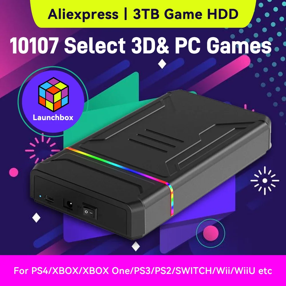 Gaming Console In Chinese - 3TB Launchbox Portable Gaming HDD dengan
