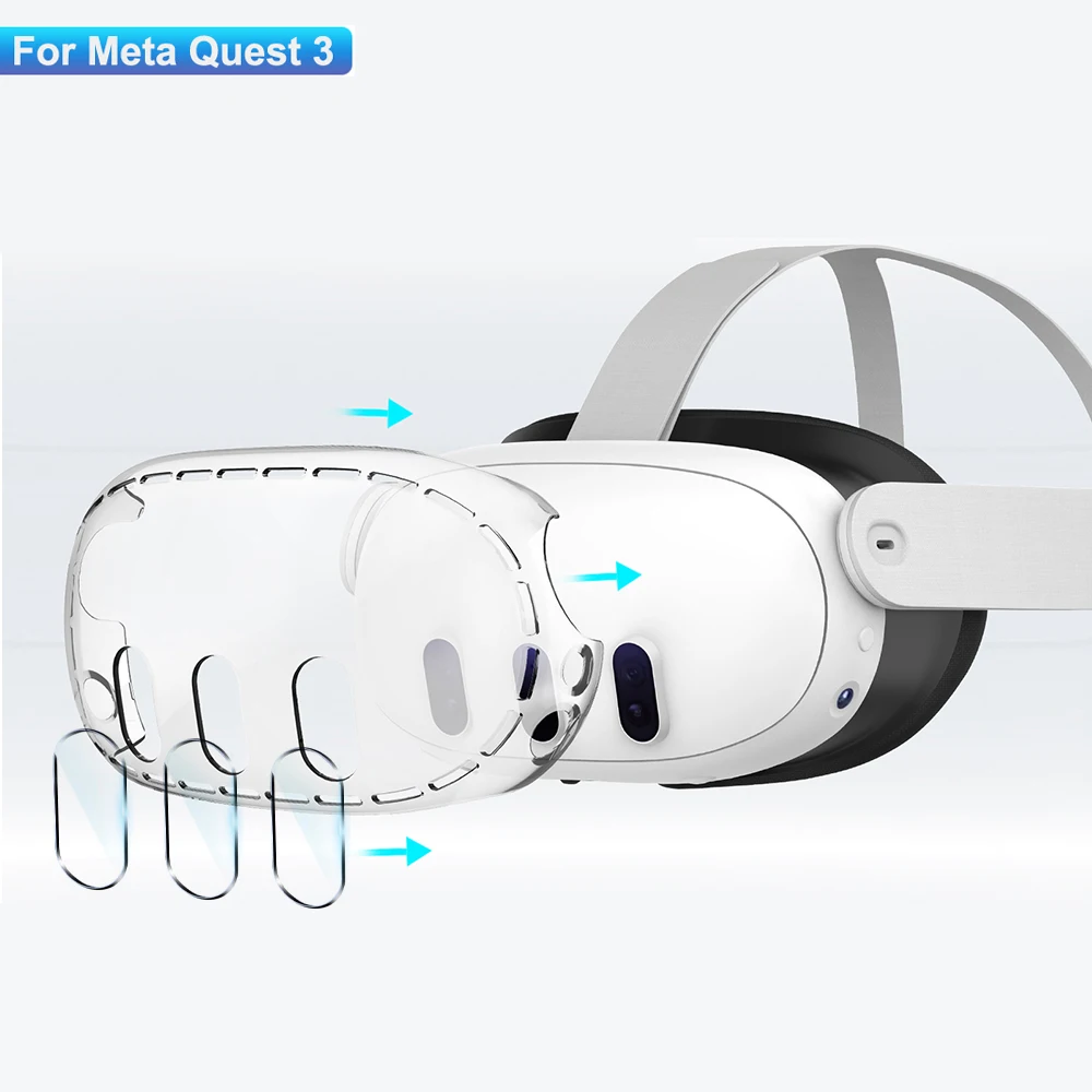 Vr Lens Protector - Casing cangkang transparan untuk Meta Quest