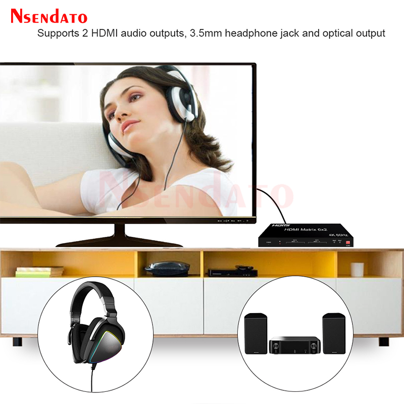 Saklar Matriks HDMI 6x2 4K 60H - Gaming Console Bundle ulasan dan harga